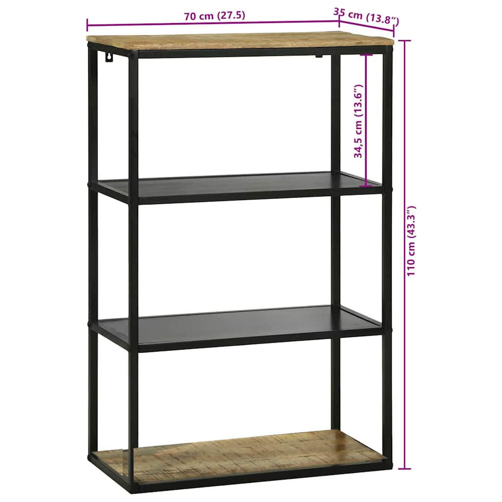 Bokhylle 70 x 35 x 110 cm Massivt mangotre