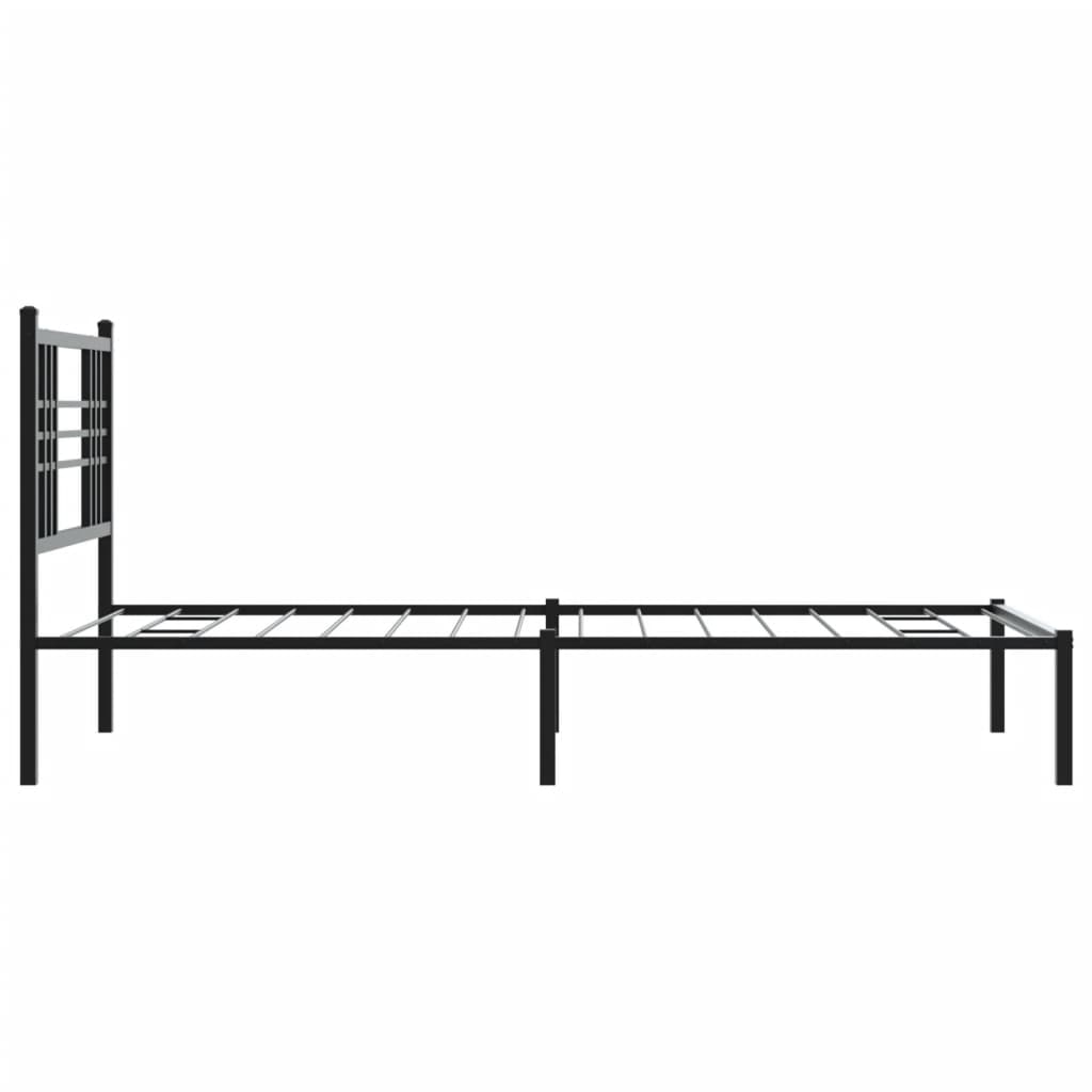Sengeramme i metall med hodegavl svart 100x190 cm