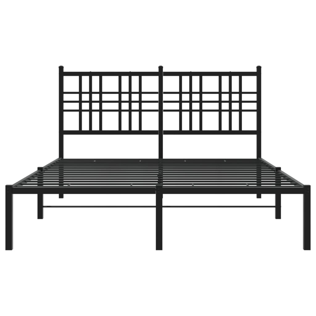Sengeramme i metall med hodegavl svart 140x190 cm