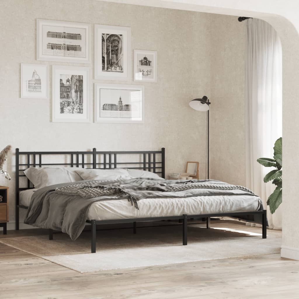 Utskiftbar sengegavl i metall svart 200 cm