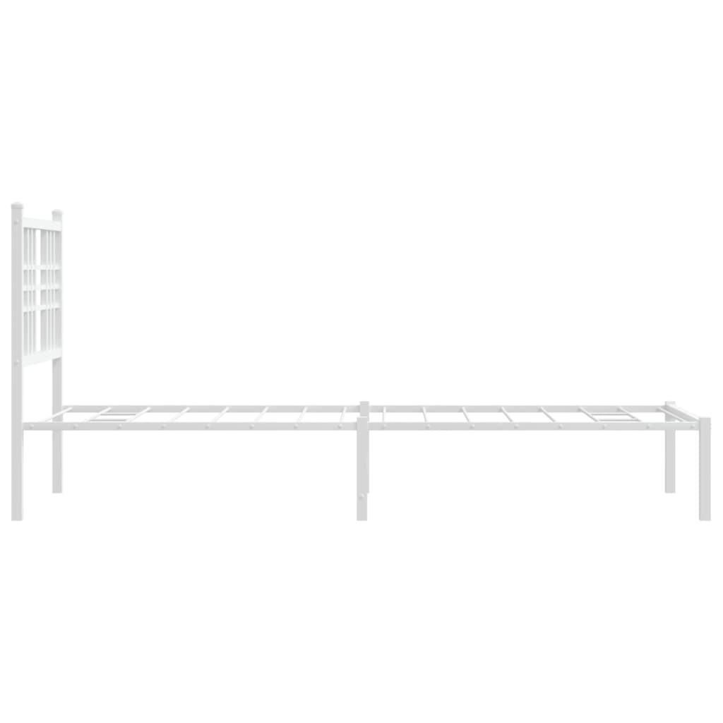 Sengeramme i metall med hodegavl hvit 80x200 cm