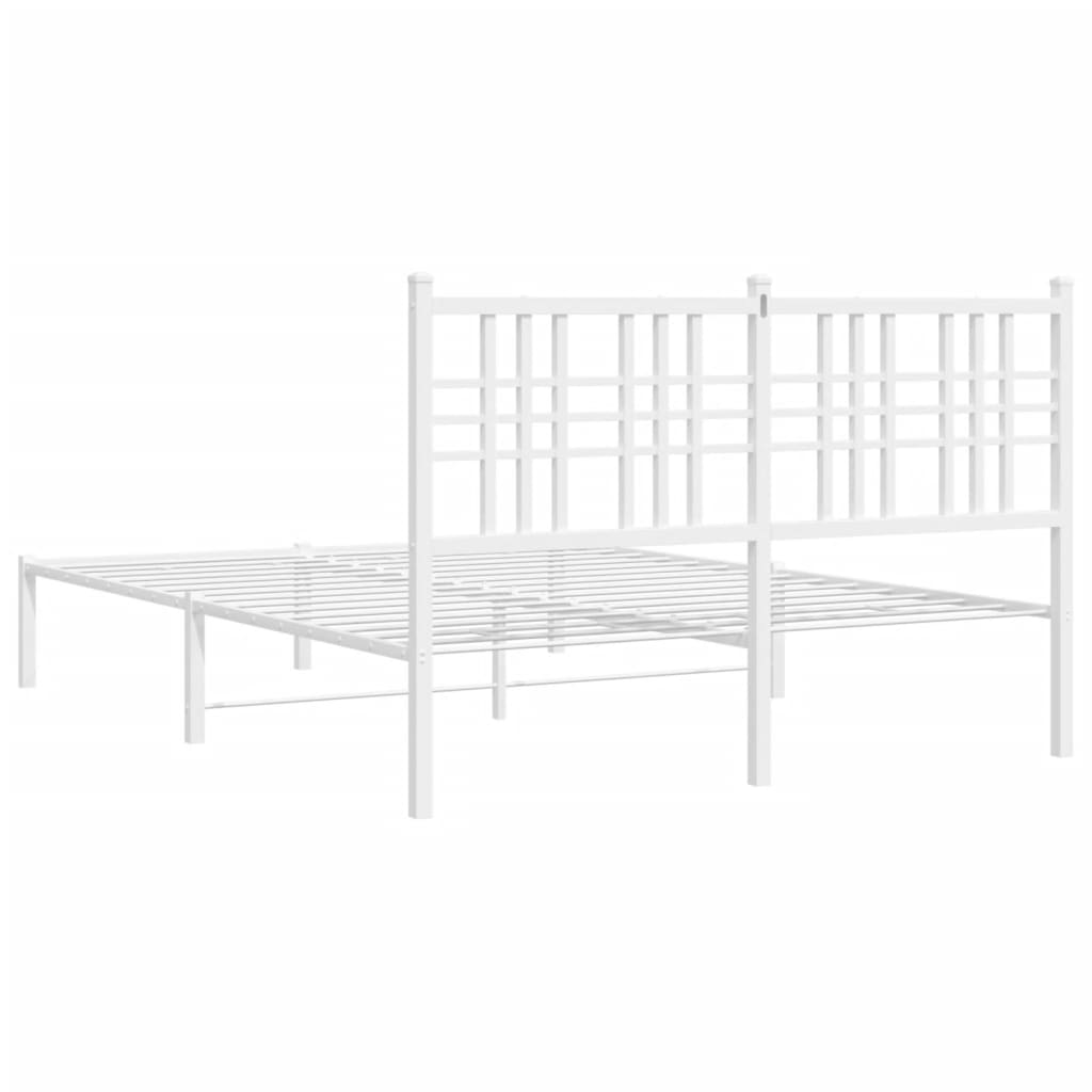 Sengeramme i metall med hodegavl hvit 120x190 cm