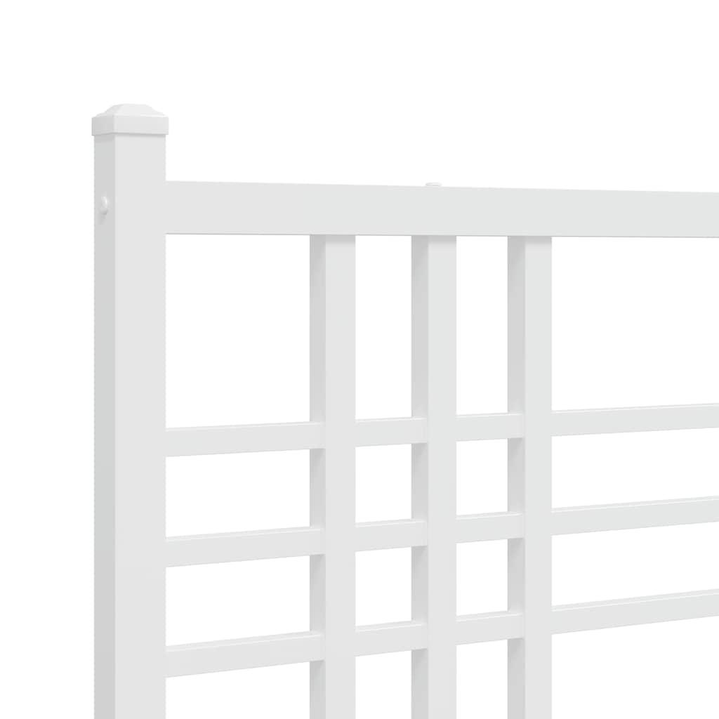 Utskiftbar sengegavl i metall hvit 107 cm vidaXL