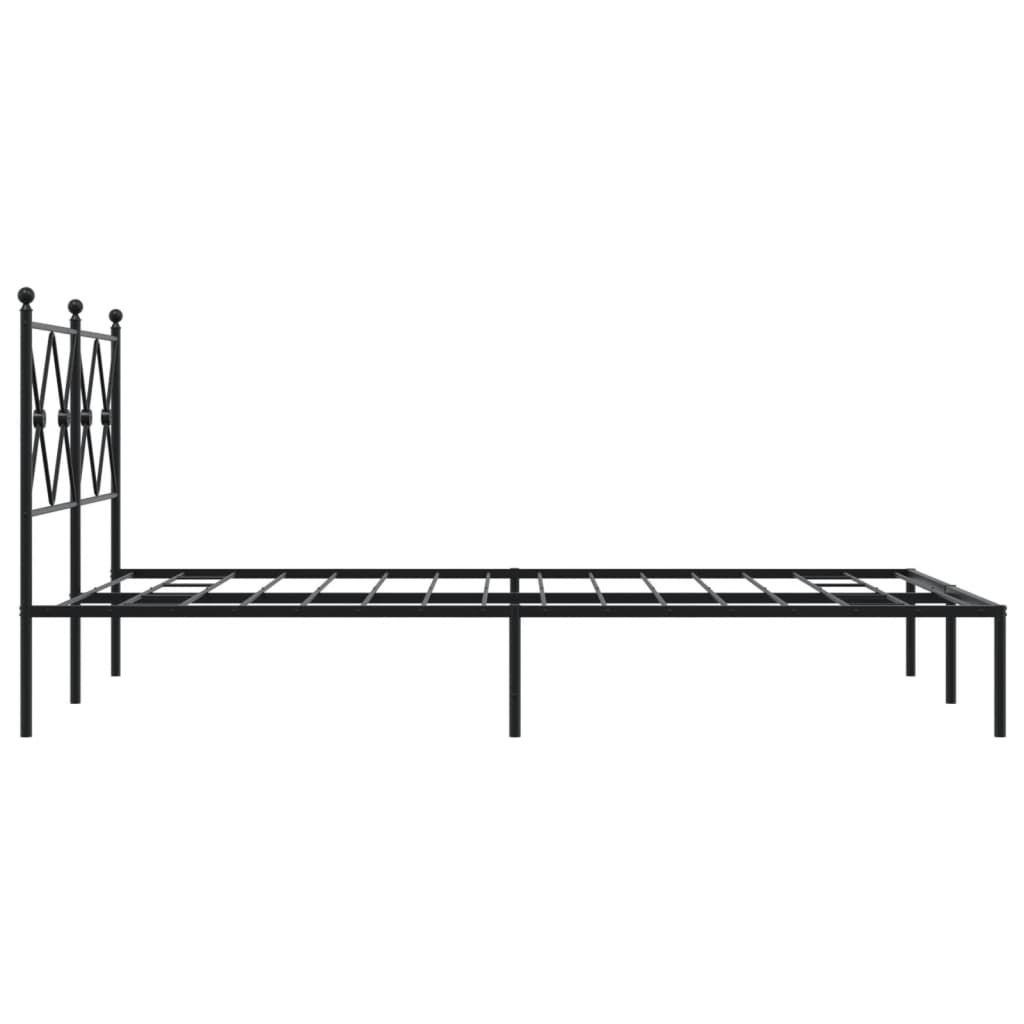Sengeramme i metall med hodegavl svart 120x190 cm