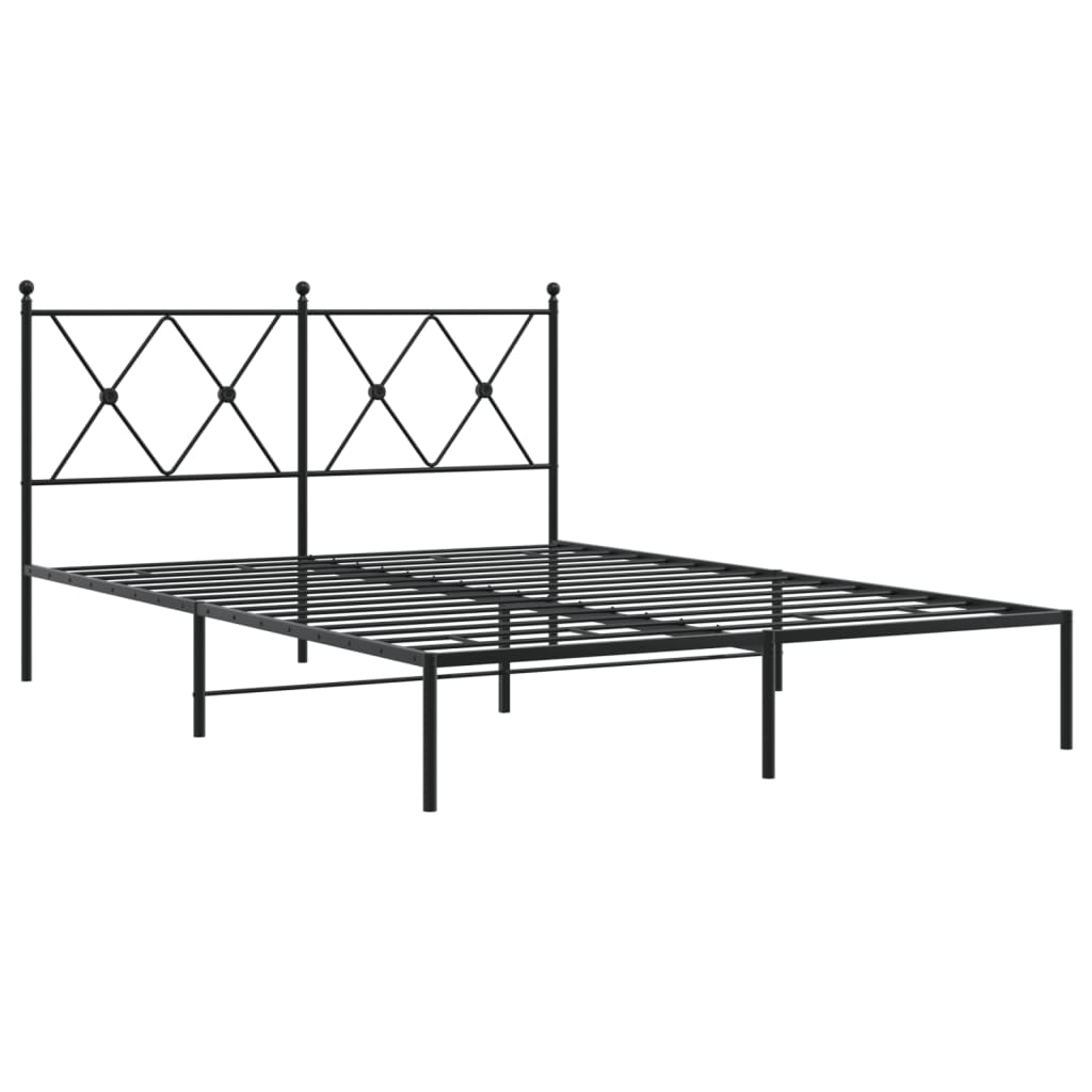 Sengeramme i metall med hodegavl svart 135x190 cm