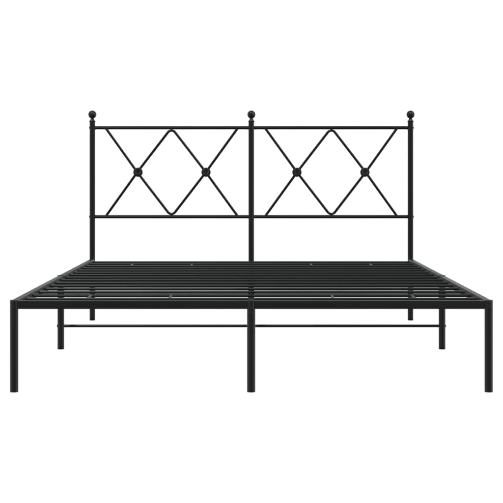 Sengeramme i metall med hodegavl svart 140x190 cm