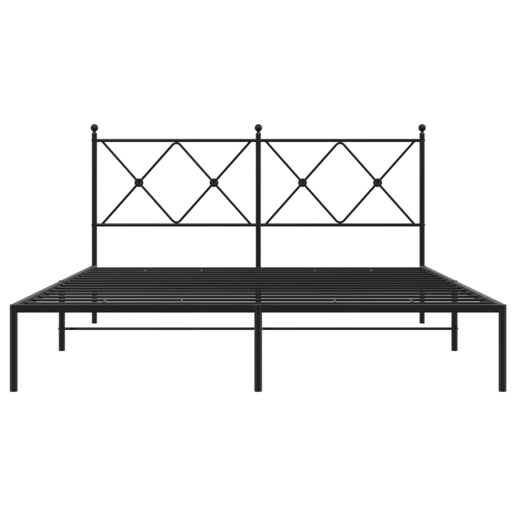 Sengeramme i metall med hodegavl svart 160x200 cm