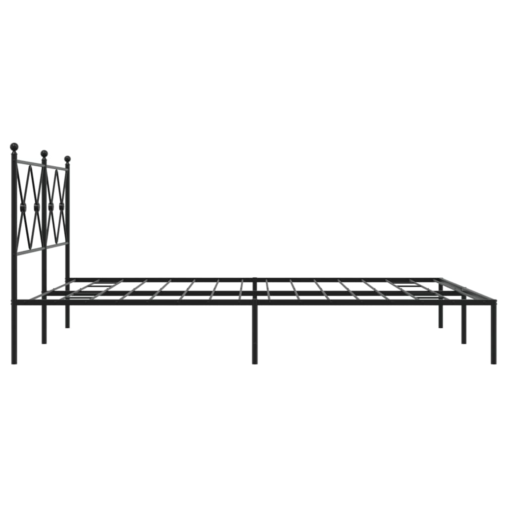 Sengeramme i metall med hodegavl svart 160x200 cm