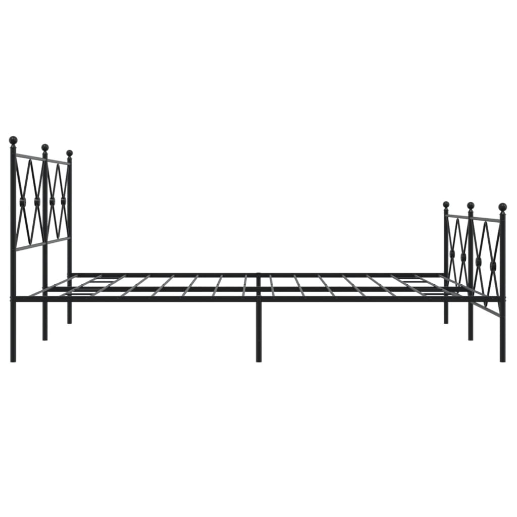 Sengeramme i metall med hode- og fotgavl svart 150x200 cm