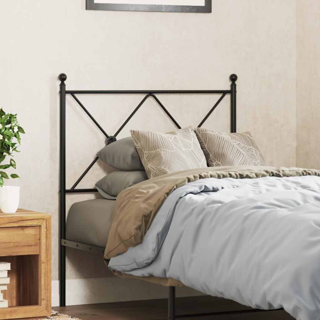 Utskiftbar sengegavl i metall svart 80 cm