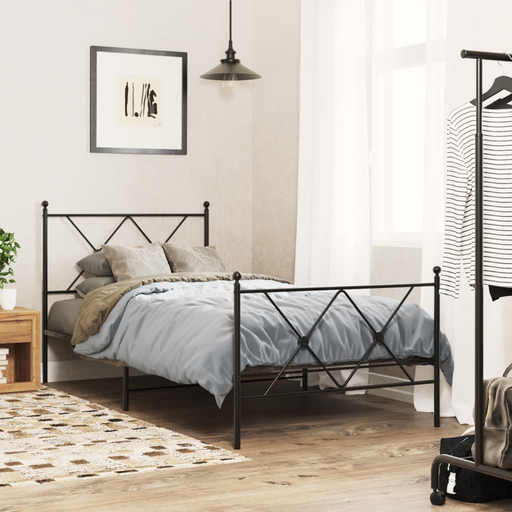Utskiftbar sengegavl i metall svart 90 cm