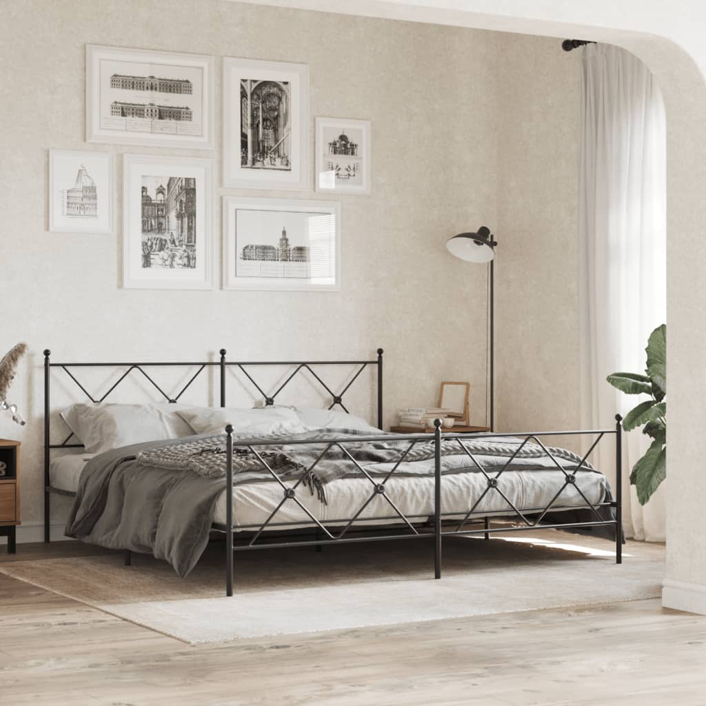 Utskiftbar sengegavl i metall svart 180 cm