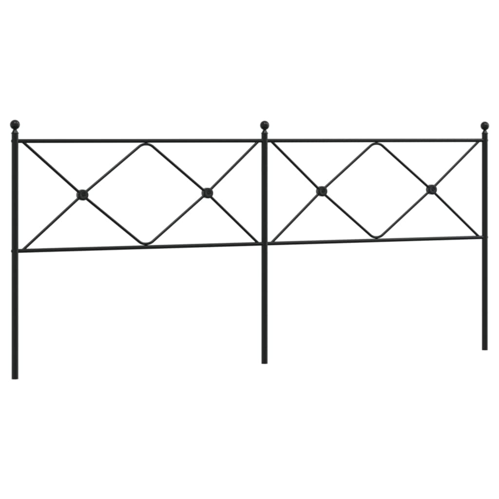 Utskiftbar sengegavl i metall svart 193 cm
