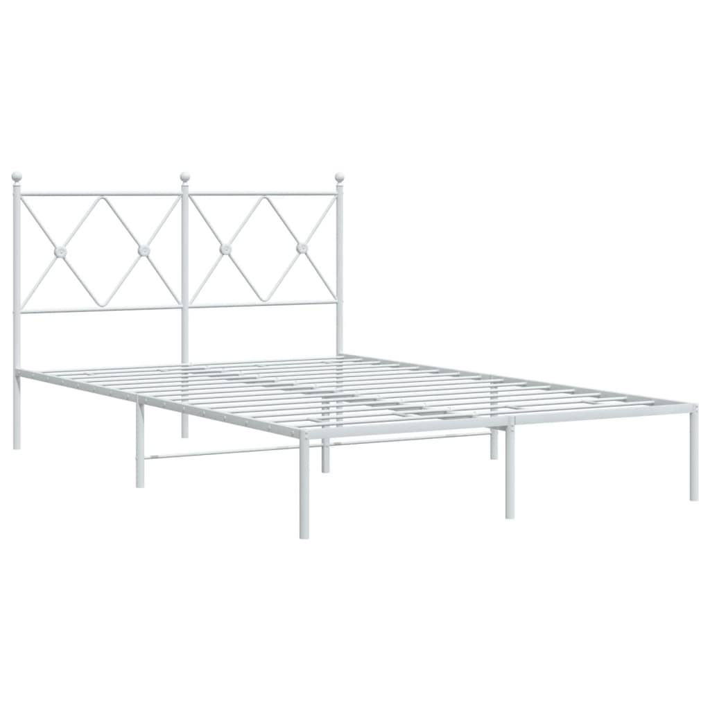Sengeramme i metall med hodegavl hvit 120x190 cm