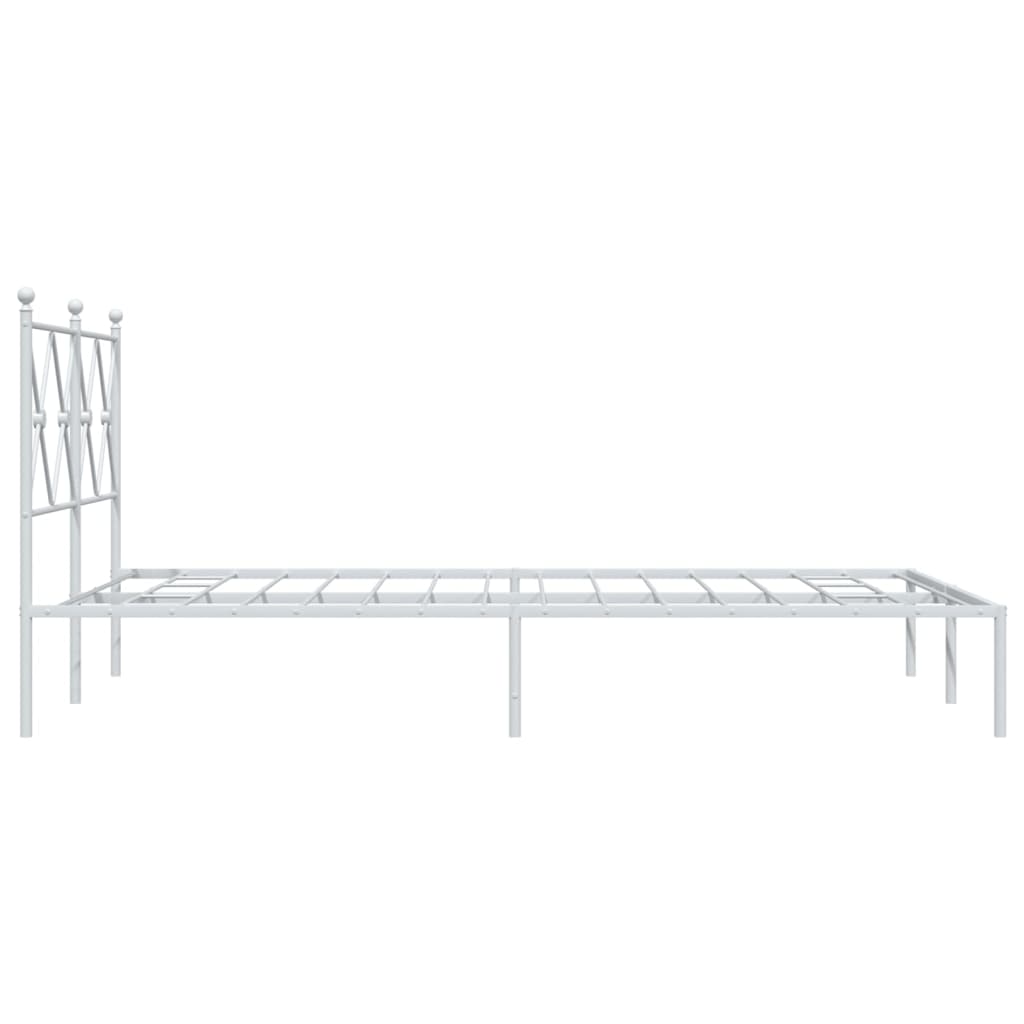 Sengeramme i metall med hodegavl hvit 120x190 cm