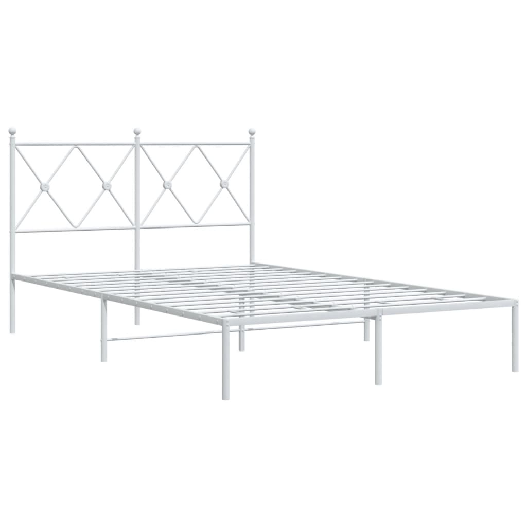 Sengeramme i metall med hodegavl hvit 120x200 cm