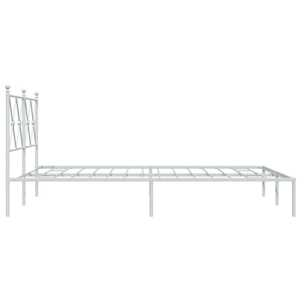 Sengeramme i metall med hodegavl hvit 140x190 cm