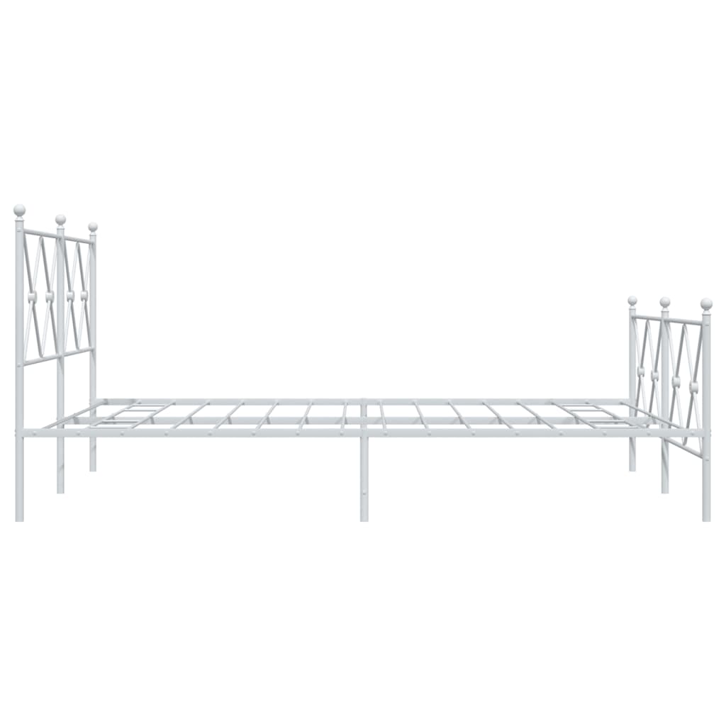 Sengeramme i metall med hode- og fotgavl hvit 140x190 cm