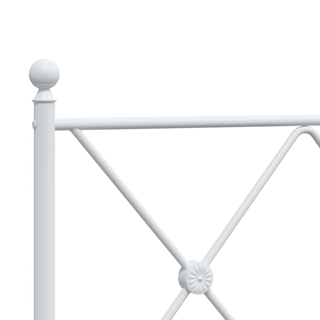 Sengeramme i metall med hode- og fotgavl hvit 150x200 cm