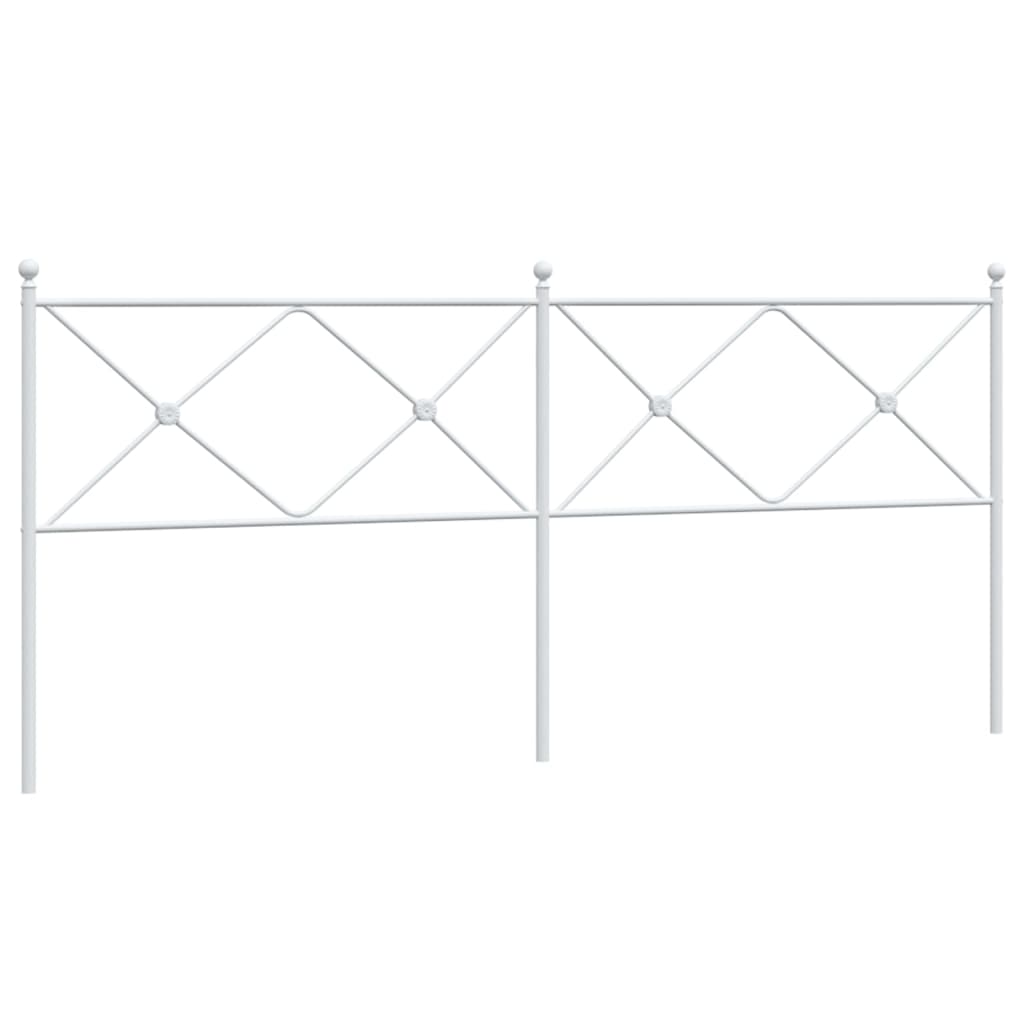 Utskiftbar sengegavl i metall hvit 200 cm