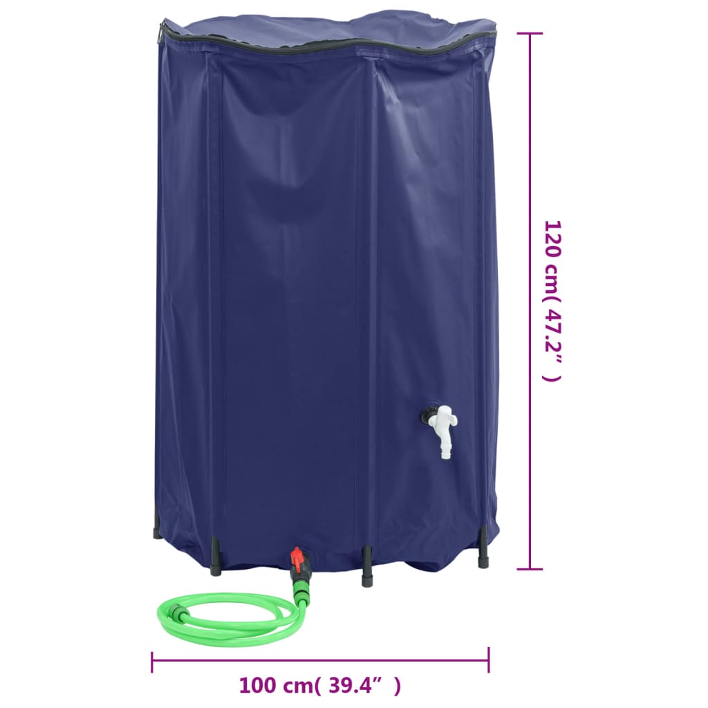Vanntank med kran sammenleggbar 1000 L PVC