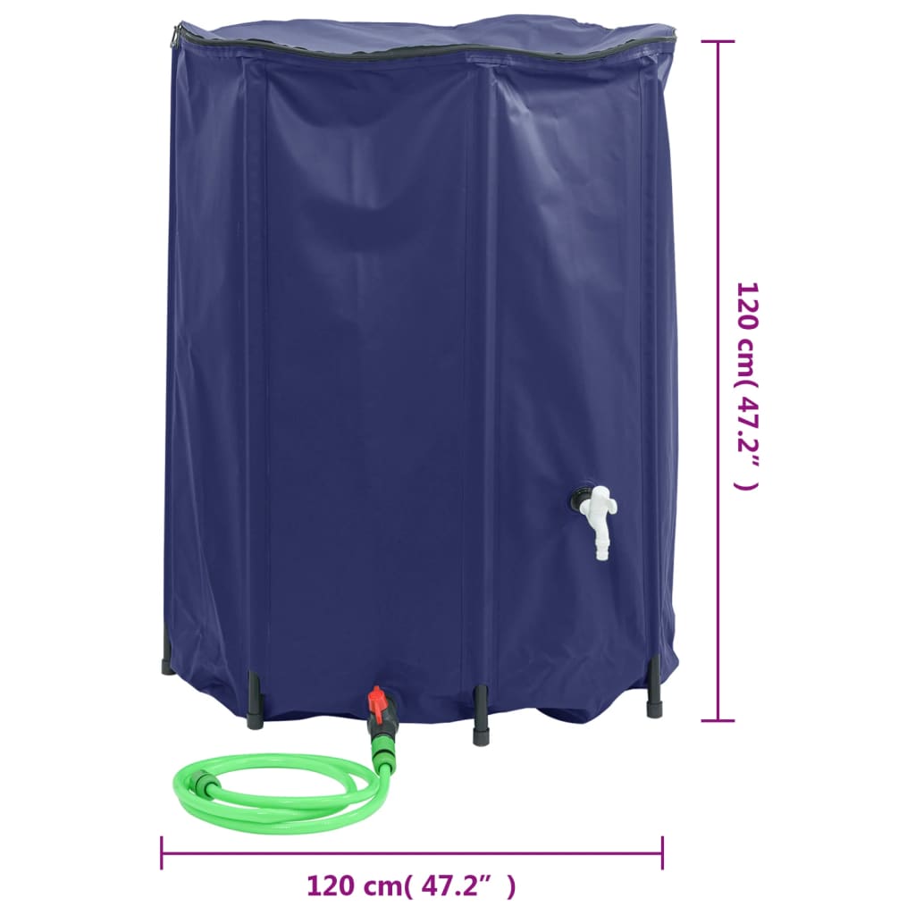 Vanntank med kran sammenleggbar 1350 L PVC