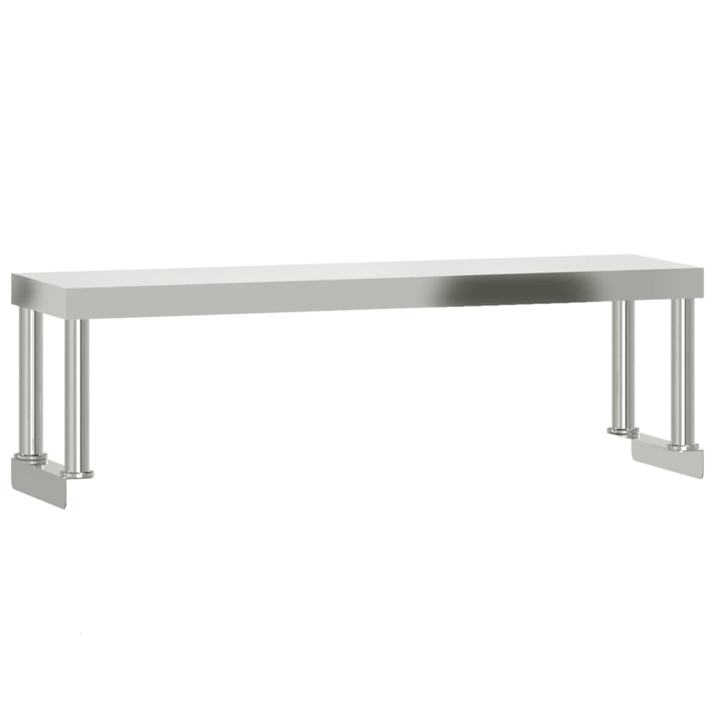 Overhylle til matlagingsbord 110x30x35 cm rustfritt stål
