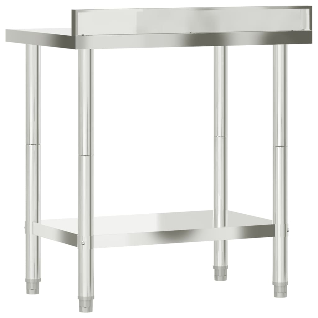 Kjøkkenbenk med bakplate 82,5x55x93 rustfritt stål