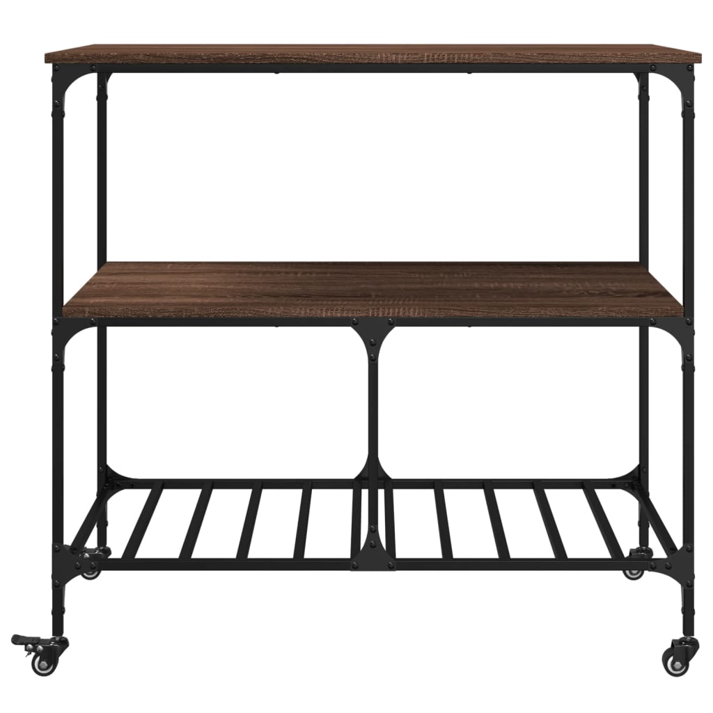 Kjøkkentralle brun eik 100x50x95 cm konstruert tre
