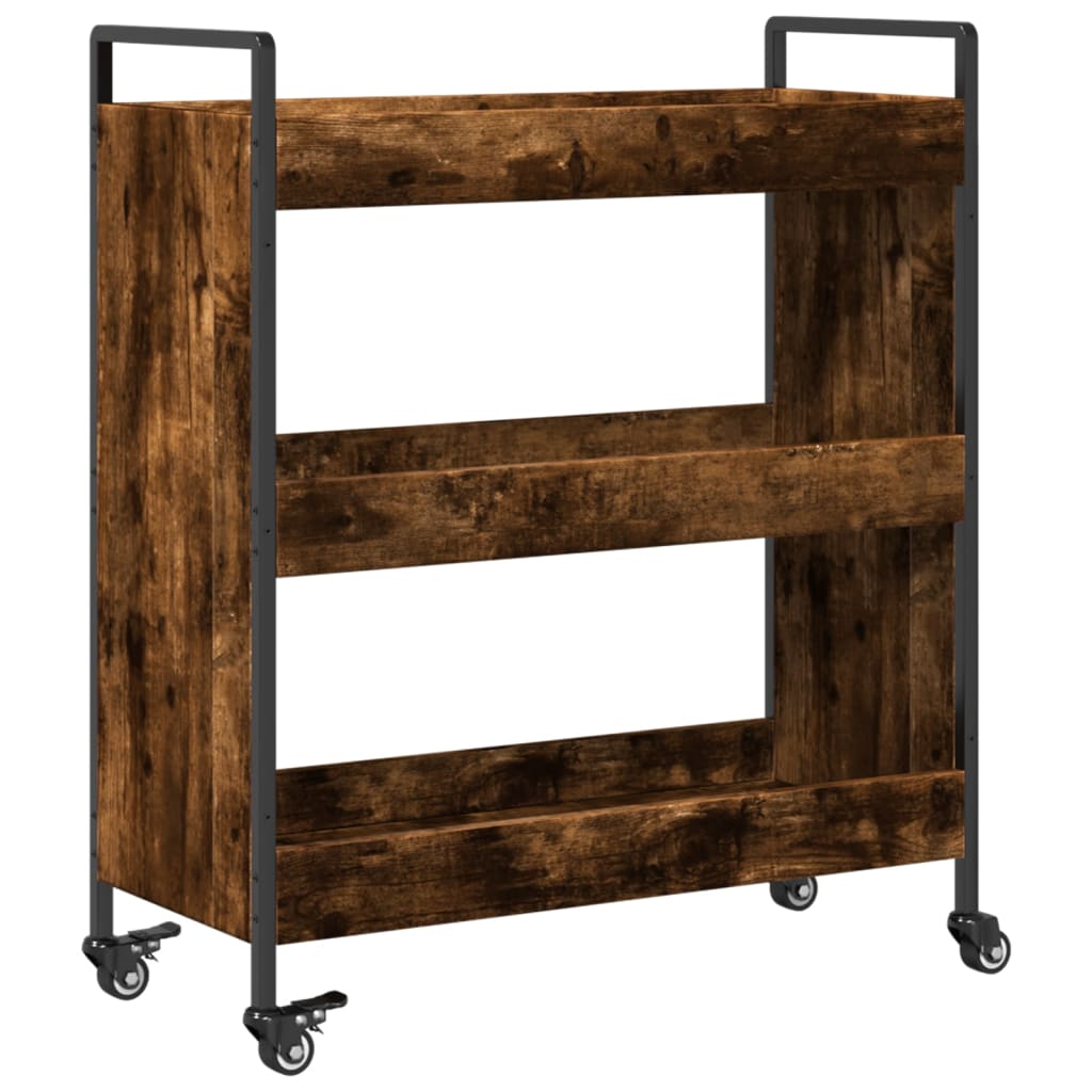Kjøkkentralle røkt eik 70x30x82 cm konstruert tre