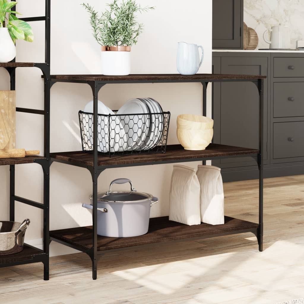 Kjøkkentralle brun eik 102x50x95 cm konstruert tre