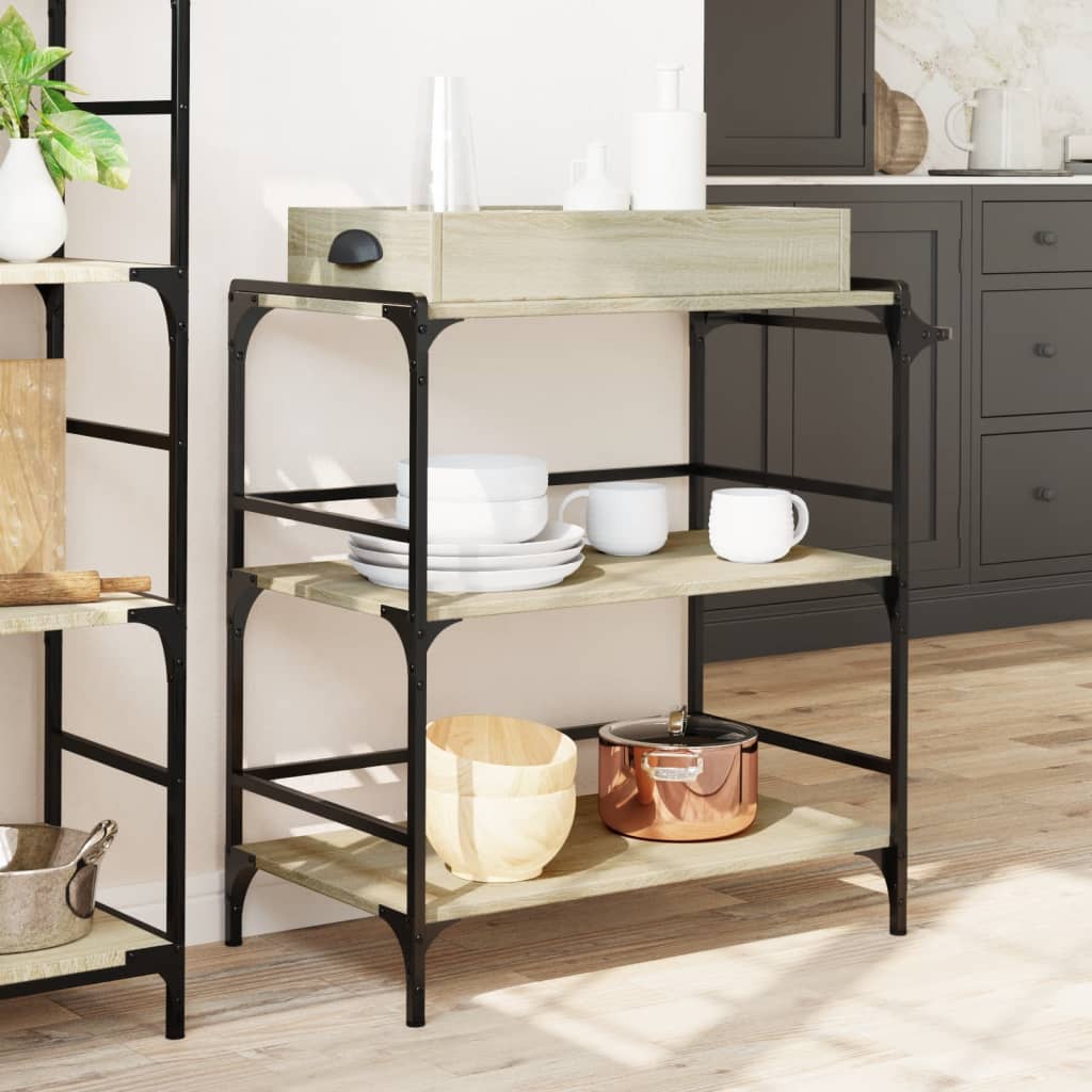 Kjøkkentralle sonoma eik 81,5x41x92,5 cm konstruert tre