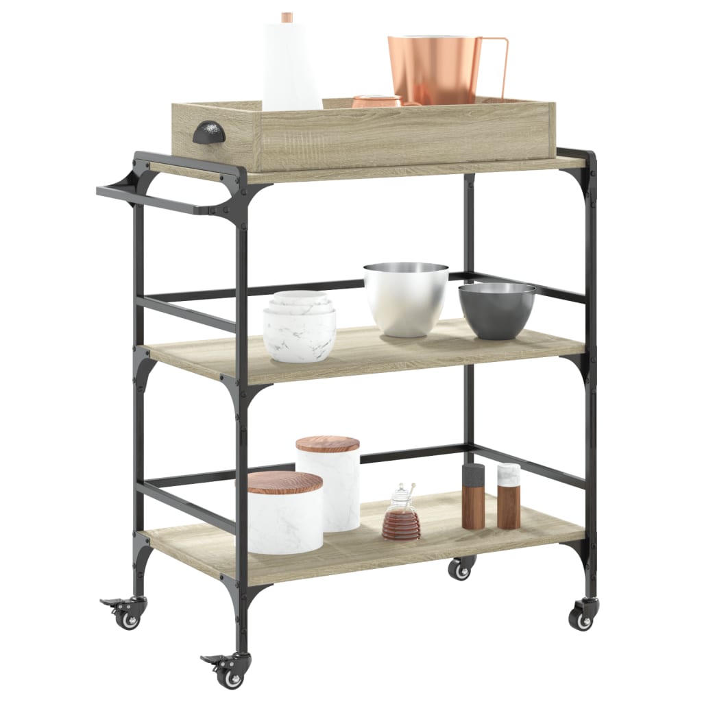Kjøkkentralle sonoma eik 81,5x41x92,5 cm konstruert tre