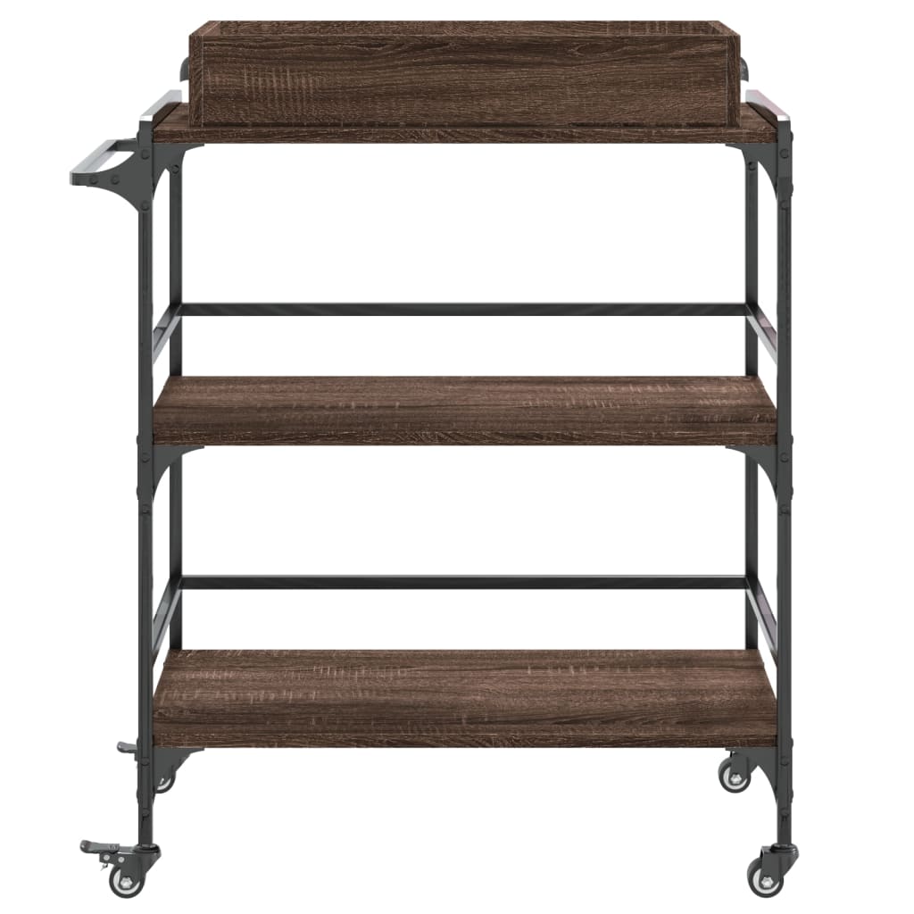 Kjøkkentralle brun eik 81,5x41x92,5 cm konstruert tre