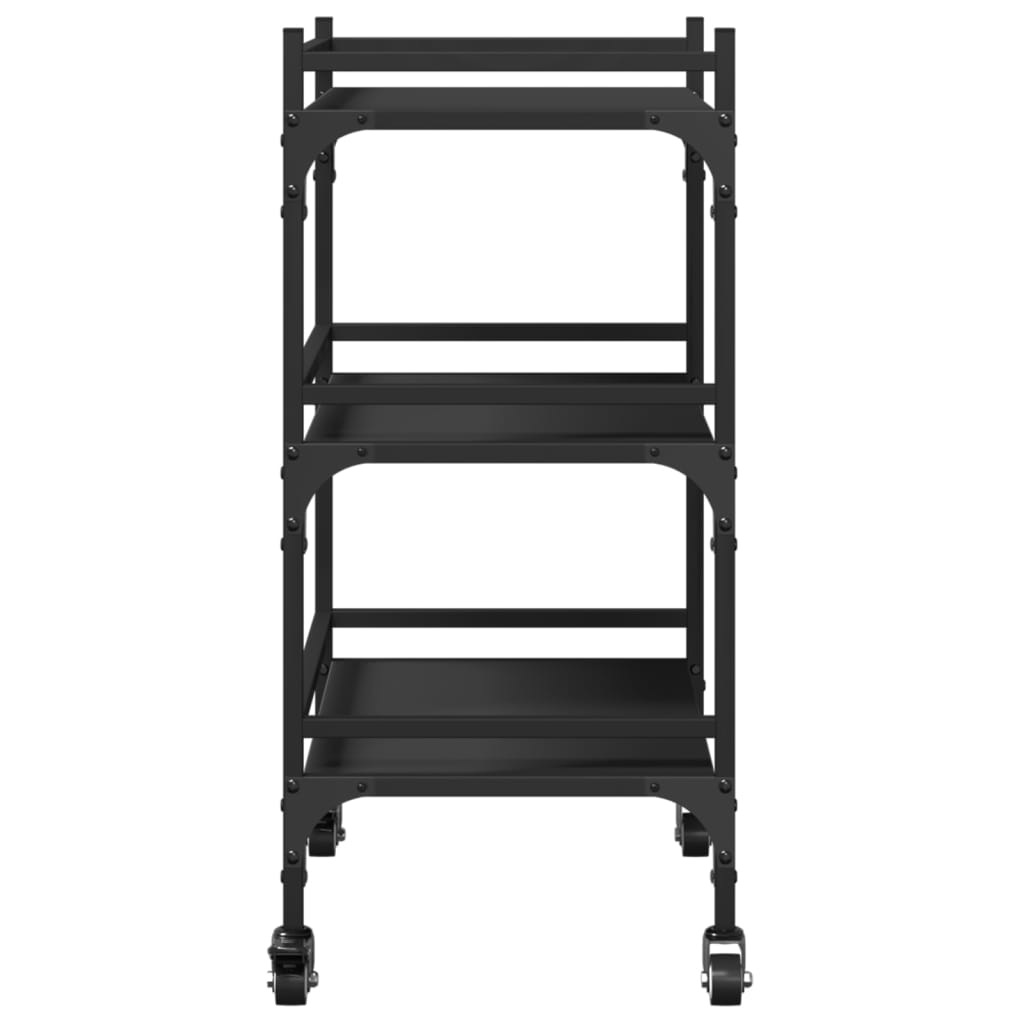 Kjøkkentralle svart 50x35x75,5 cm konstruert tre