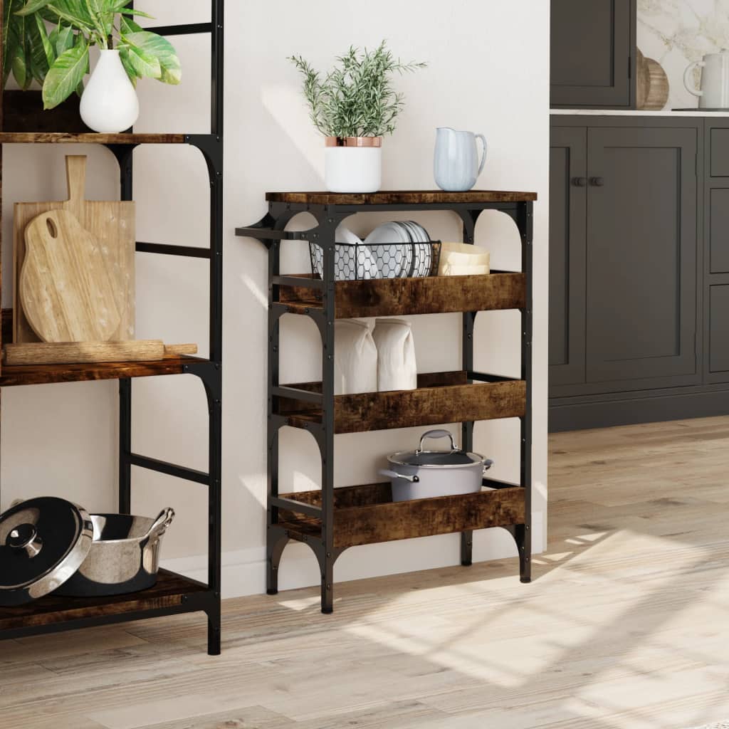 Kjøkkentralle røkt eik 53x20x76 cm konstruert tre