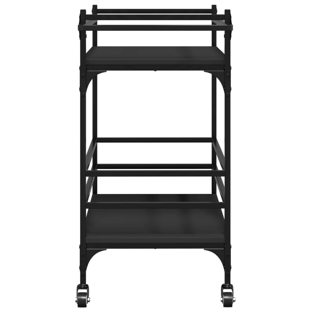 Kjøkkentralle svart 82x40x78,5 cm konstruert tre