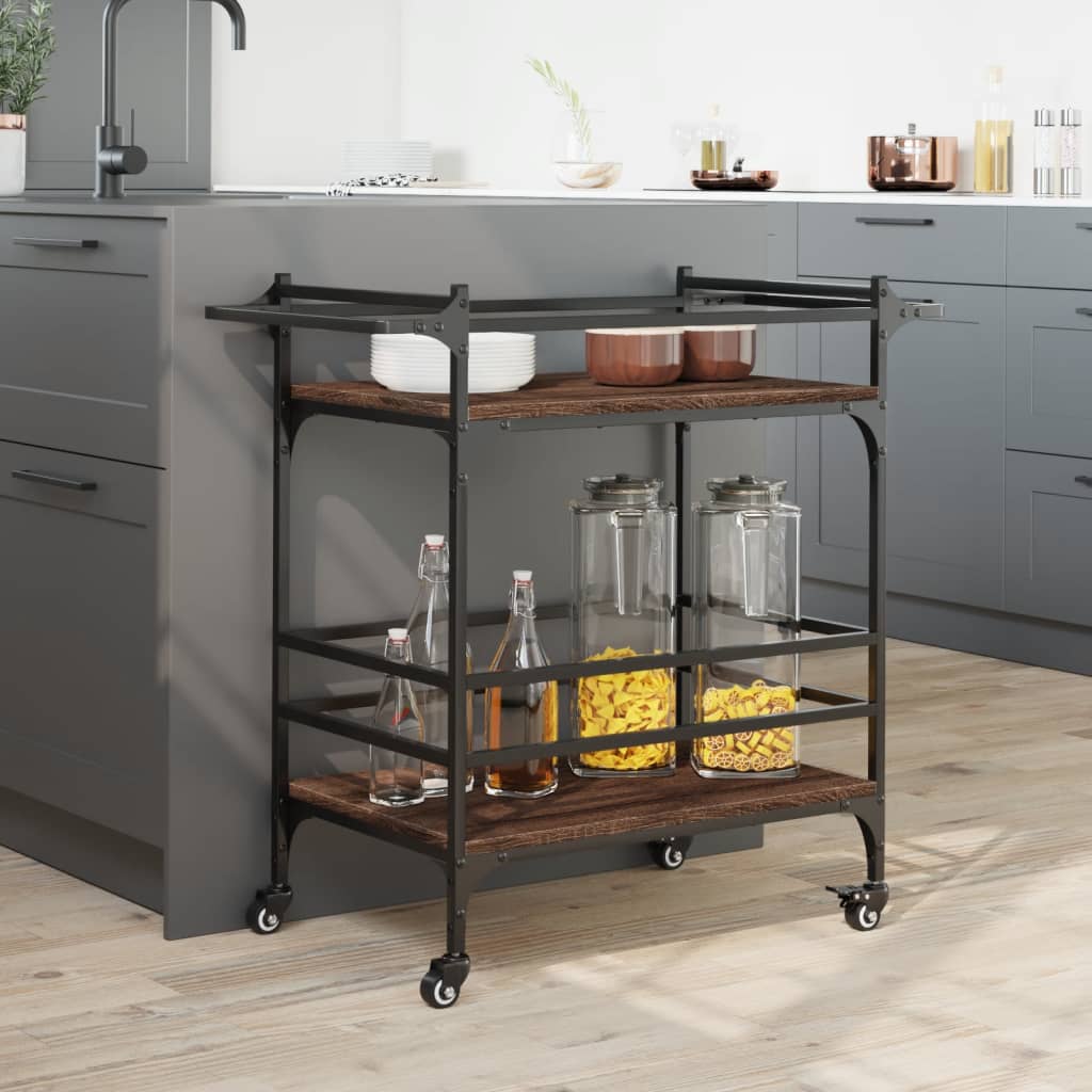 Kjøkkentralle brun eik 82x40x78,5 cm konstruert tre