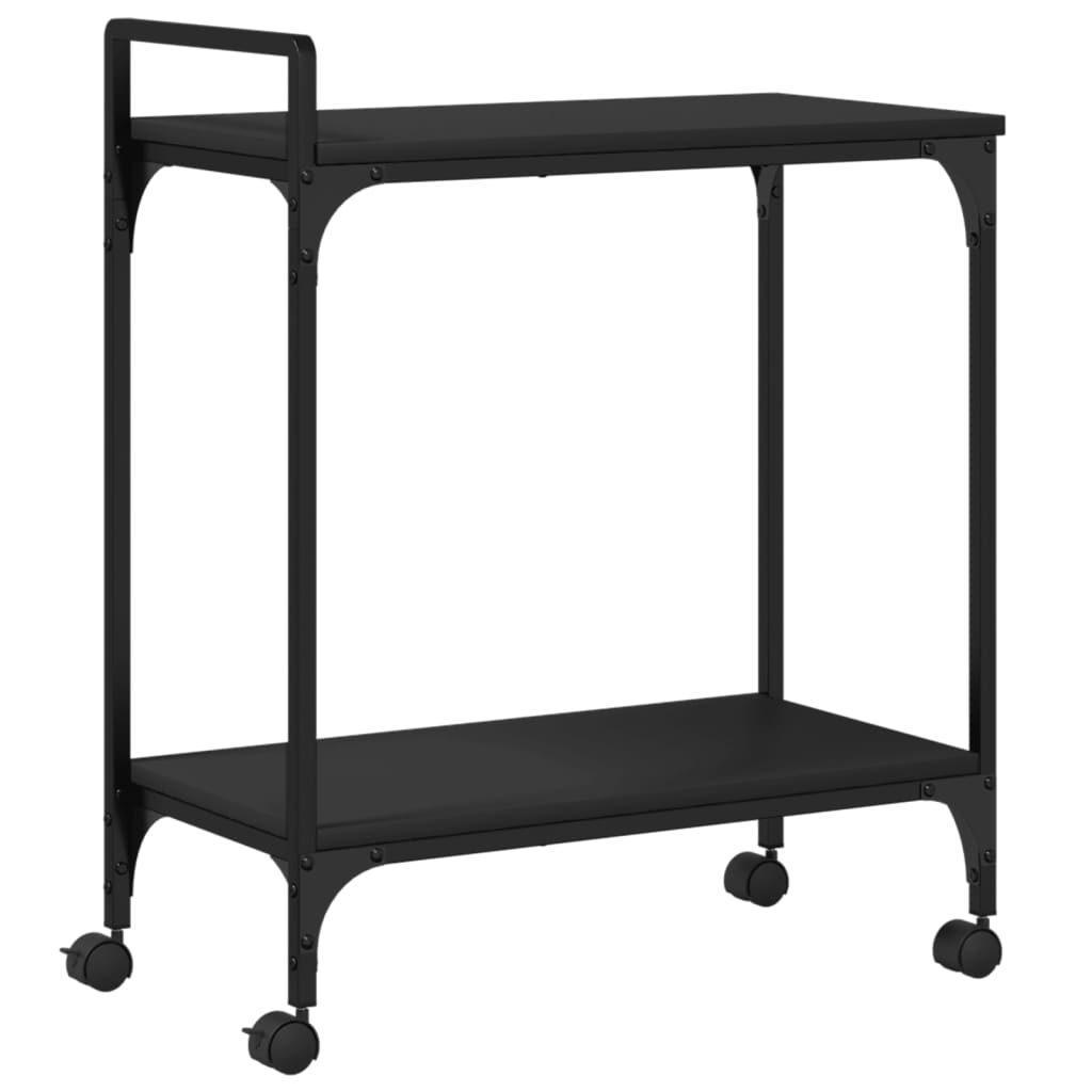 Kjøkkentralle svart 60,5x31x72,5 cm konstruert tre