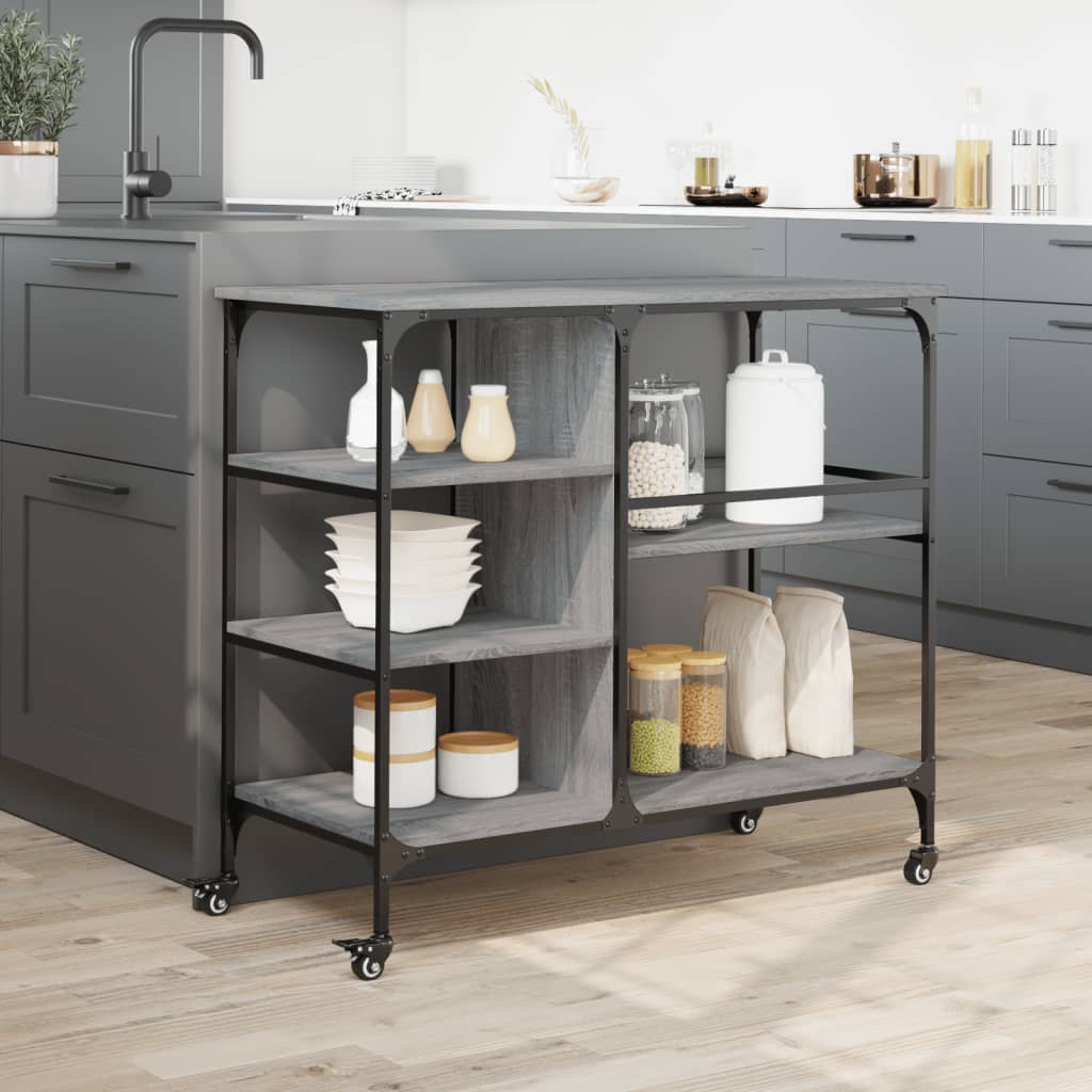 Kjøkkentralle grå sonoma 100x45x89,5 cm konstruert tre