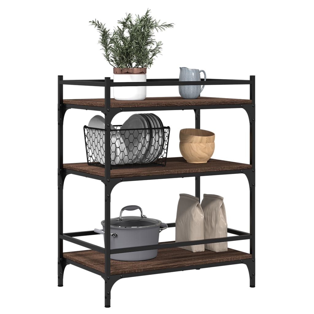 Kjøkkentralle brun eik 65x40x86,5 cm konstruert tre