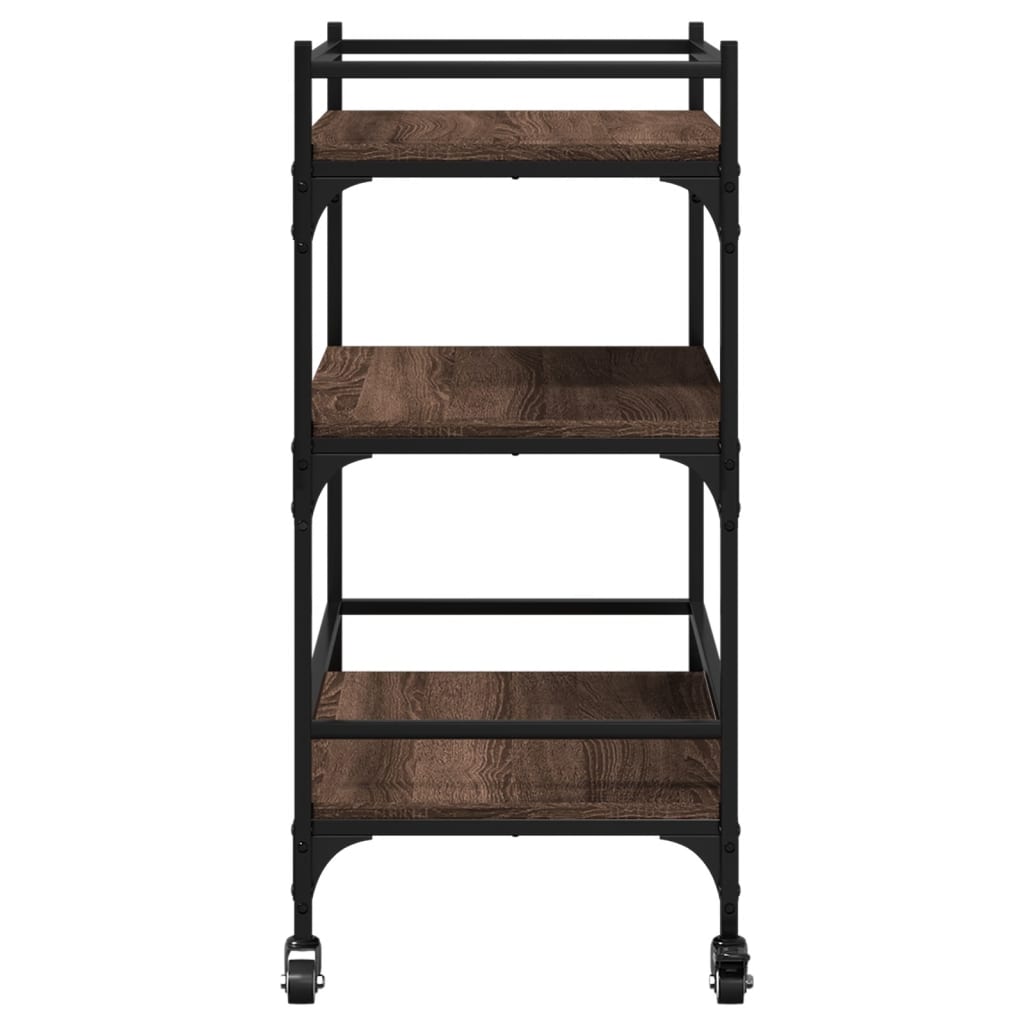 Kjøkkentralle brun eik 65x40x86,5 cm konstruert tre