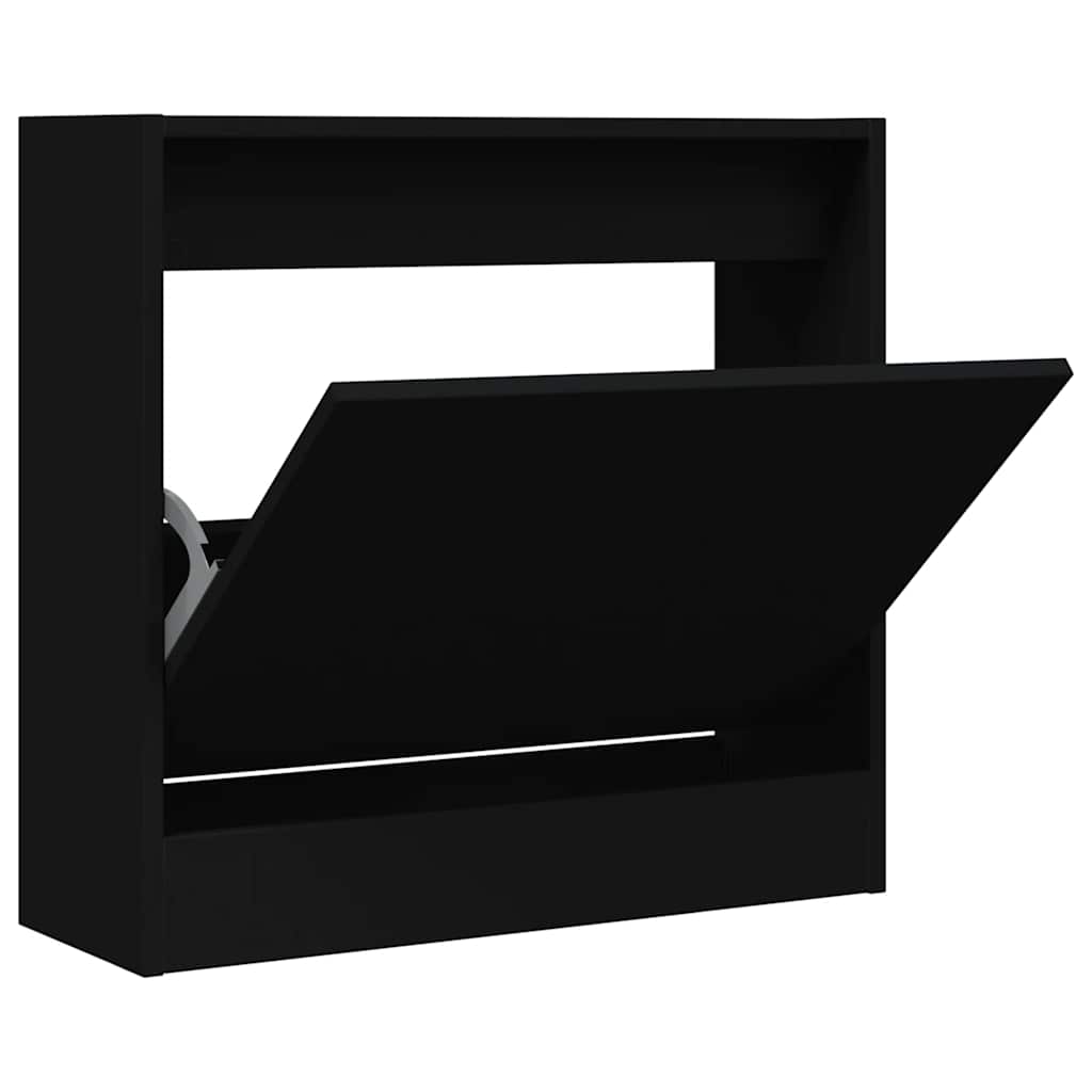 Skoskap svart 60x21x57 cm konstruert tre