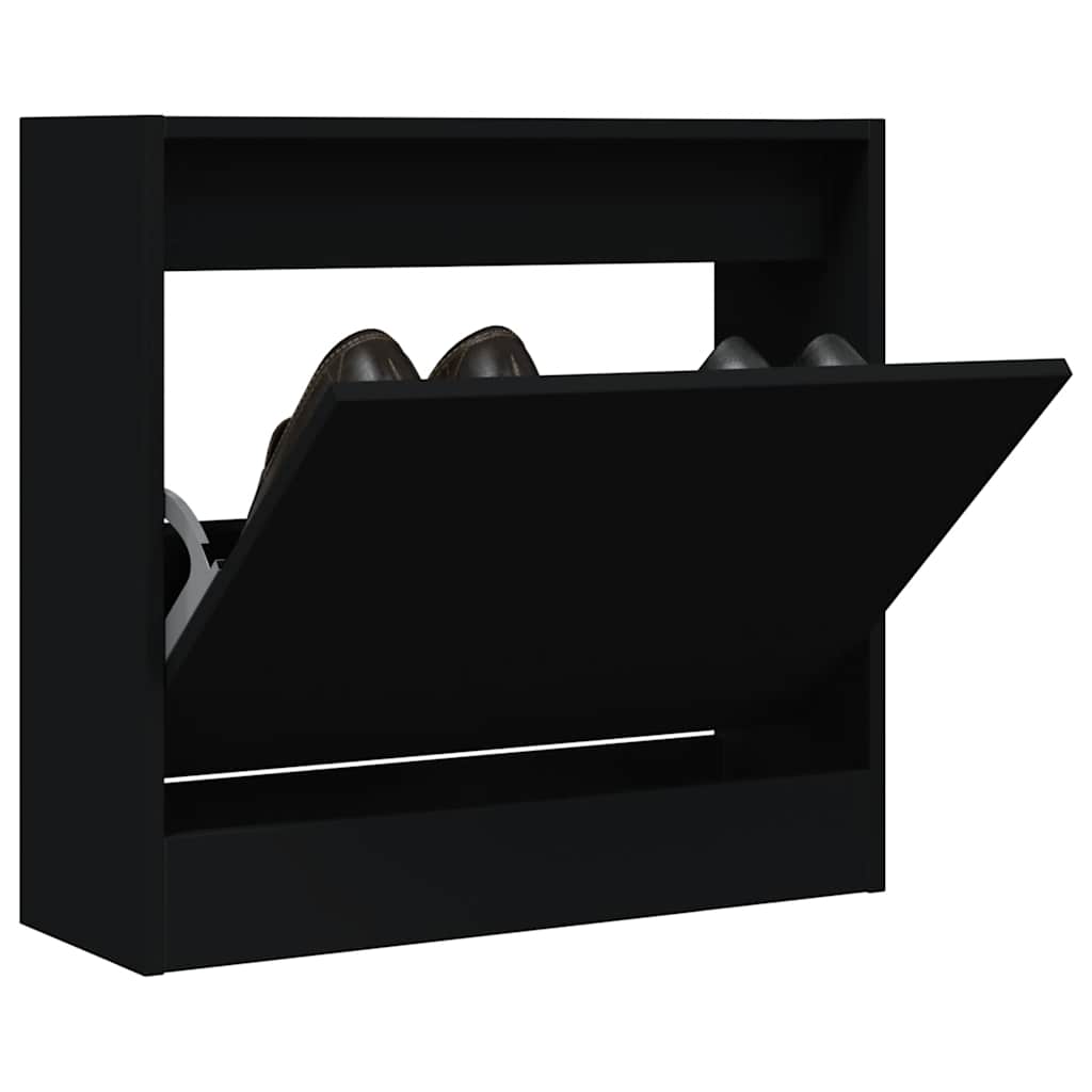 Skoskap svart 60x21x57 cm konstruert tre
