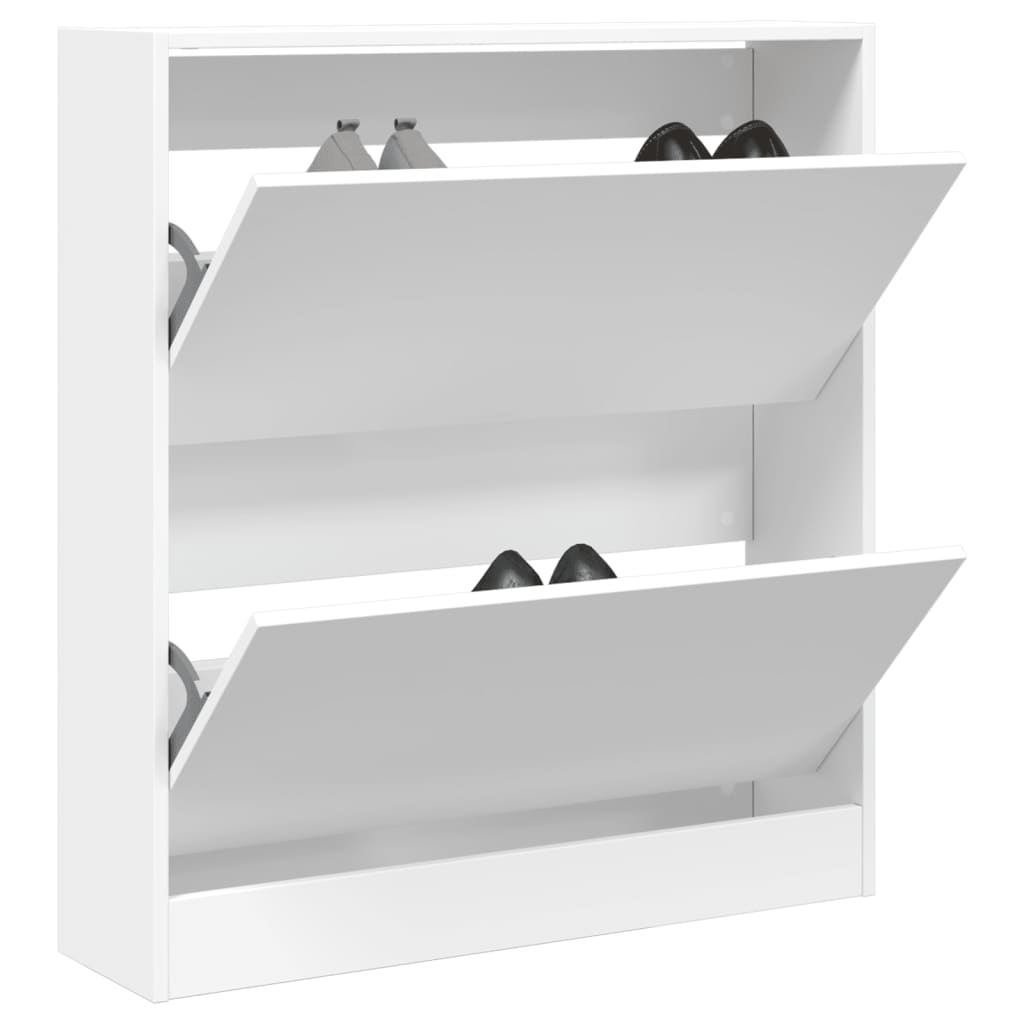 Skoskap hvit 80x21x87,5 cm konstruert tre