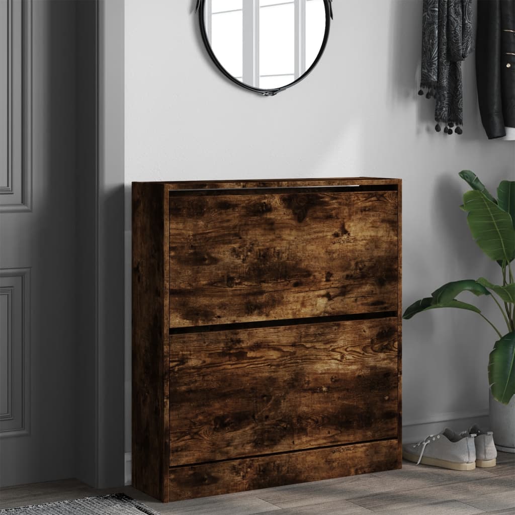 Skoskap røkt eik 80x21x87,5 cm konstruert tre