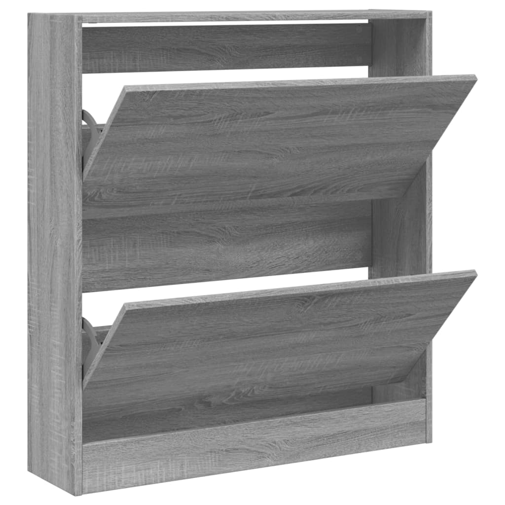 Skoskap grå sonoma 80x21x87,5 cm konstruert tre