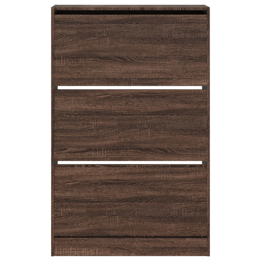 Skoskap brun eik 80x21x125,5 cm konstruert tre
