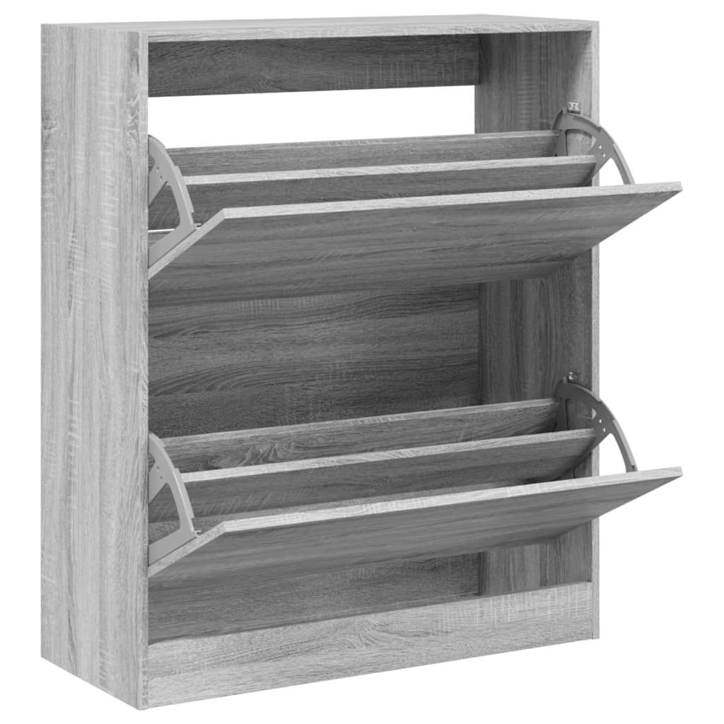 Skoskap grå sonoma 80x34x96,5 cm konstruert tre