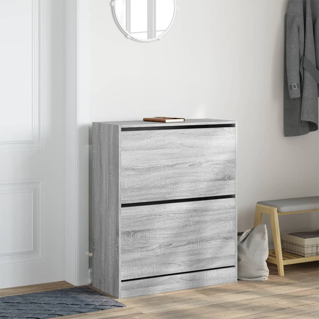Skoskap grå sonoma 80x34x96,5 cm konstruert tre